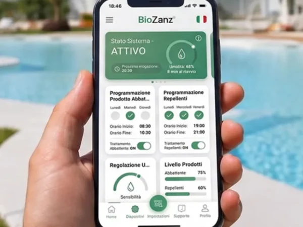 App BioZanz per programmare gli orari dell’impianto antizanzare dallo smartphone